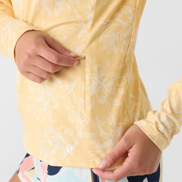 Hang Ten Sunray Long Sleeve Sun Tee Shirt Womens Size L Yellow UV Protection 50+ - Picture 2 of 8